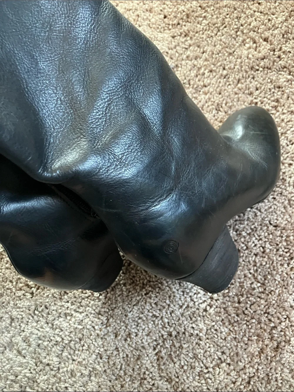 Marsell Black Leather Over-the-Knee Block Heel Boots handmade never worn